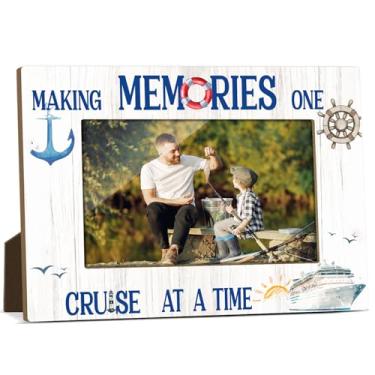 Imagem de Making Memories One Cruise Molduras de madeira horizontais para férias de lua de mel, melhor presente para mulheres, amigas, casais, férias, sala de estar, escritório, mesa de exibição, 10 x 15 cm