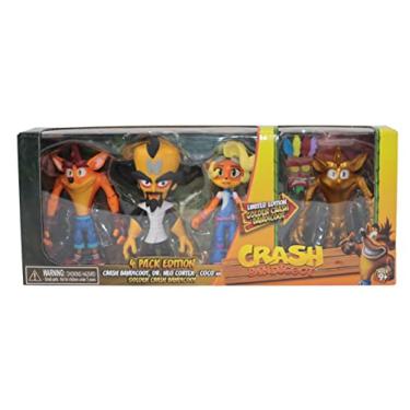 Imagem de Crash Bandicoot Pacote Com 4 Bonecos De Ação Bandai Máscara, 11 Cm Máscara E Suporte, Acessórios Colecionáveis Como Presentes Videogame