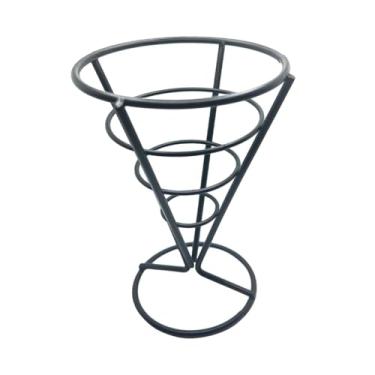 Imagem de FytStycale Suporte para Batatas Fritas, Artigos para Festas, Suporte Criativo para Frango E Batatas Fritas, Cesta de Ferro para Lanches para Mesa E Cafeteria, Preto