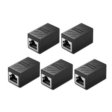 Imagem de Acoplador RJ45, acoplador Ethernet Cat6 para Cat5e/Cat6/Cat7/Cat8, adaptador extensor Ethernet de 1000 Mbps, conector LAN para modem roteador PC Switch extensão de rede, fêmea para fêmea - pacote com
