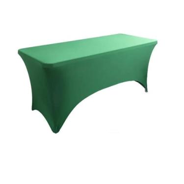 Imagem de Toalha de mesa de elastano opcional de 4 pés, 5 pés, 6 pés e 8 pés, alta elasticidade, capa de mesa de casamento, hotel, aniversário, toalha de mesa dobrável para coquetel, verde, 6 pés (181 x 75 x