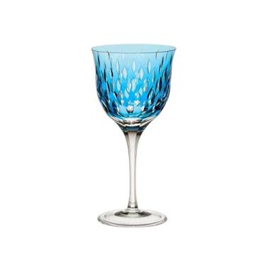 Imagem de Taça para vinho tinto em cristal Strauss Overlay 225.102.152 370ml azul claro