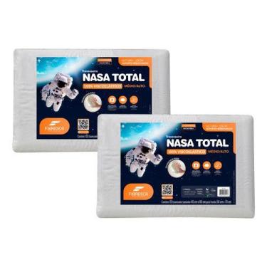 Imagem de Kit de 2 Travesseiros NASA Total Suporte Médio Alto - Fibrasca