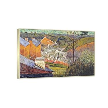 Imagem de RYLJCZ Reprodução de pinturas a óleo Paul Sérusier - Pommiers en fleurs - Impressão de arte de paisagem vintage - Arte de parede em tela para decorações de casa e escritório 40 x 60 cm (15,8 x 23,7