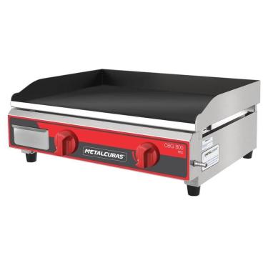 Imagem de Chapa Bifeteira Profissional A Gás Metalcubas CBG 800 PRO 9,5mm Área 80x52,5cm 12030G(10354)