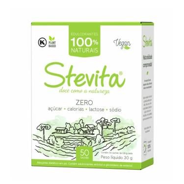 Imagem de Adoçante Dietético Em Pó Stevita Naturais 50 Envelopes de 0,6g Cada