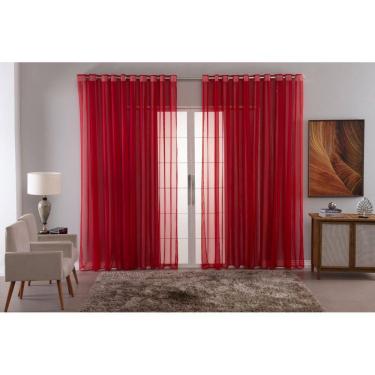 Imagem de Cortina Para Sala Voal Liso Transparente Delicate 6,00X2,80