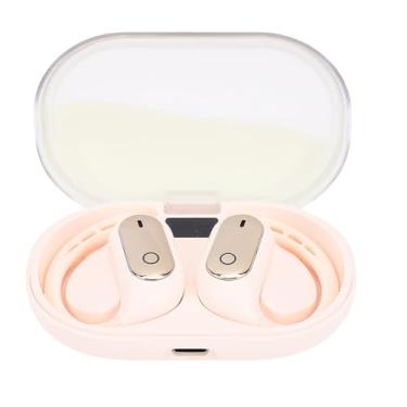 Imagem de ASHATA Fones de Ouvido Sem Fio, Fones de Ouvido, Fones de Ouvido Esportivos Com Lóbulos, Cor de Gradiente Luminoso de Efeito Estéreo, para o Treino de Ginástica Em Execução (Bege)