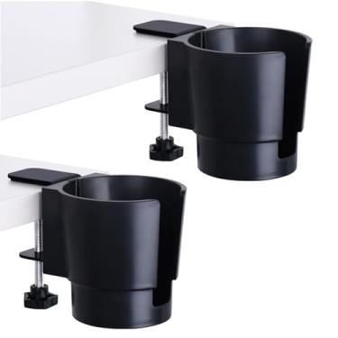 Imagem de Suporte universal para copos de mesa grande, suporte de plástico resistente para mesa, balanço de varanda, cadeira de pátio, suporte de garrafa antiderramamento de clipe para a maioria dos copos