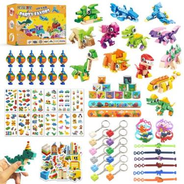 Imagem de Blocos de construção de dinossauros Party Favors Custoduy 132 unidades