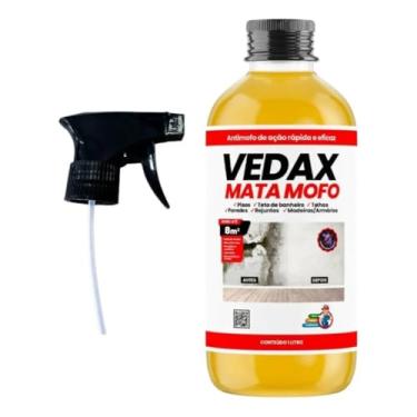 Imagem de Spray Mata Mofo Vedax 1 Litro Borrifador Antimofo Guarda Roupa Parede Banheiro Anti Bolor Armário Madeira Rejunte Gatilho