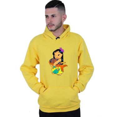 Imagem de Moletom Unissex Canguru Lilo Stitch Girl - Lafre, Amarelo, G