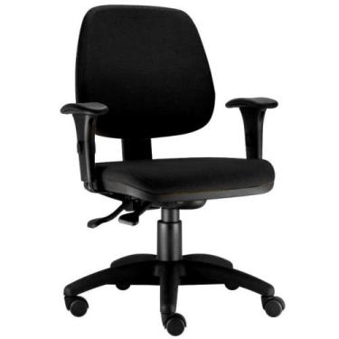 Imagem de Cadeira Giratória Job Executiva Ergonomica Escritório Crepe Preto - Ly