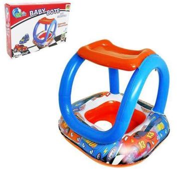 Imagem de Baby Boia Bote Inflável Modelo Fralda com Cobertura  - DM BRASIL