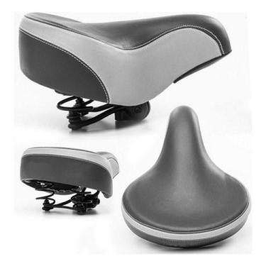 Imagem de Selim Largo Banco De Bike Mtb Wl-6005 Preto/cinz Com 2 Molas Preto - Y
