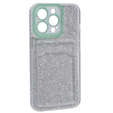 Imagem de Capa Capinha Porta Cartão Glitter Compatível iPhone 13 Pro - Tesla Sto