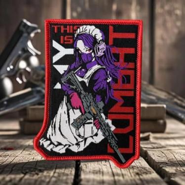Imagem de Patch de anime para meninas, 1 peça de adesivos engraçados de meme, patch tático de moral militar com gancho de fixação, acessórios fofos para mochilas, coletes, jaquetas, jeans, chapéus