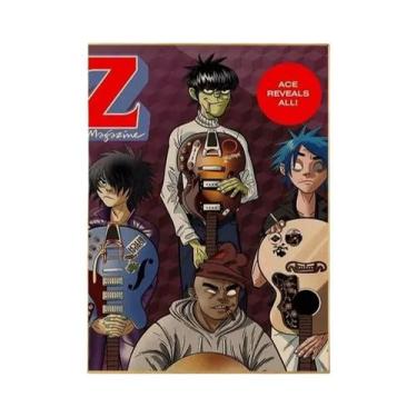 Imagem de Adesivo De Pôster De Papel Kraft Vintage Gorillaz Hip Hop, Decoração D