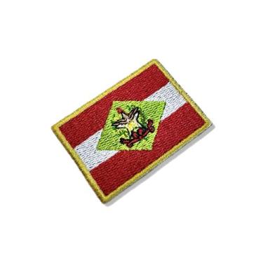Imagem de BE0168-011 Bandeira Santa Catarina Brasil Patch Bordado 5,7x3,8cm - BR