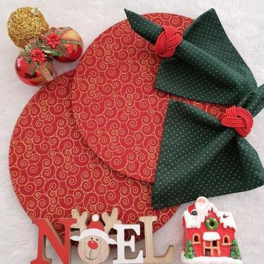 Imagem de Kit Mesa 06 Capas Sousplat 06 Bases 06 Guardanapos 06 Anéis - Criarte 