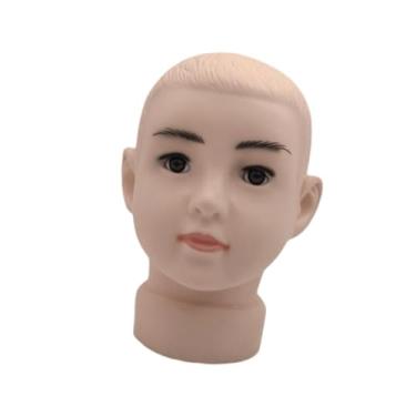 Imagem de oshhni Suporte de peruca para cabeça de manequim infantil, circunferência da cabeça 43 cm, suporte pequeno e estável para peruca, para joias, óculos,