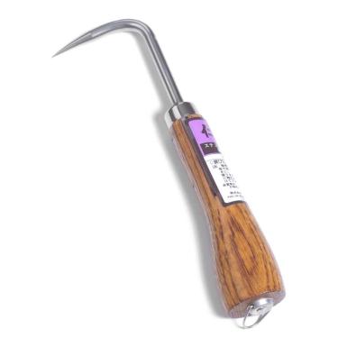 Imagem de Nisaku Cultivador de garra única portátil NJP955, autêntico Tomita (Est. 1960), aço inoxidável japonês, comprimento do dente 3,8 cm, cabo de madeira polida