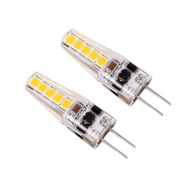 Imagem de Lyslykke 2 peças de lâmpada LED G4 12V 24V regulável T3 JC G4 Bi Pin lâmpada 2W equivalente a 20W base G4 lâmpada de halogênio branca para luz sob armário, luzes de teto, trailer, barcos, iluminação