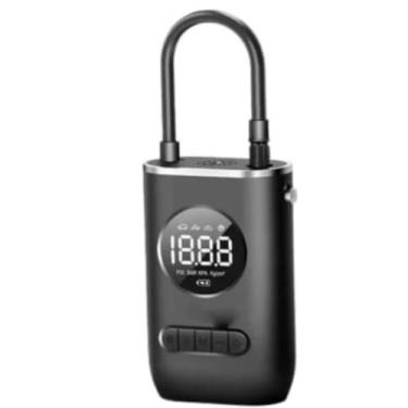 Imagem de Calibrador Compressor Bomba De Ar Portátil Digital com Lanterna LED para Encher Pneus de Carro, Moto, Bike, Bicicleta, Bola e Piscina Inflável