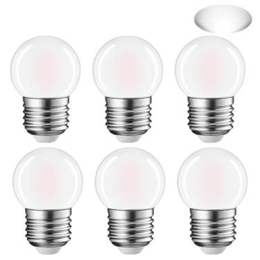 Imagem de Tsunetani Lâmpada LED G40 Filamento Mini Globo Frigorífico Lâmpadas 3W Equivalente a 25 Watt Incandescente - Base média E26 5000K Luz do dia para armário, armário, lâmpada de mesa - Pacote com 6