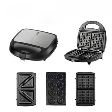 Imagem de 3 Em 1 Portátil Sanduicheiras Waffle Donuts Fast Antiaderente 110V/220V(110V-Aço inox-TOMATE)