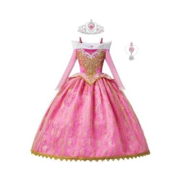 Imagem de Vestido De Princesa Branca De Neve Para Meninas Com Capa Fantasia De F