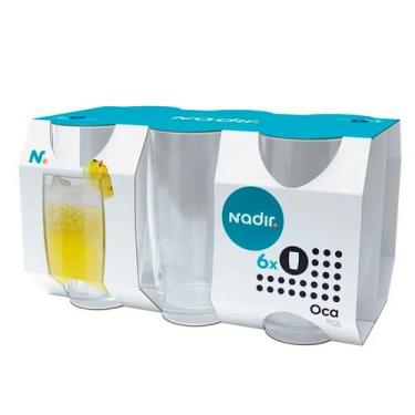 Imagem de Jogo de Copos Multiuso Oca de Vidro 400ml 6 Unidades - Nadir 7629 - Na