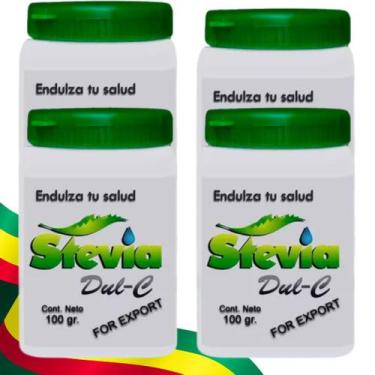 Imagem de KIT 4 Adoçante Stevia DulC Natural Dietético Zero Calorias 100g Import