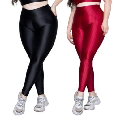 Imagem de KIT 2 Calça Legging Plus Size New Zig 3D Serra e Mar Poliamida Cós Alto Musculação Moda Fitness-Feminino