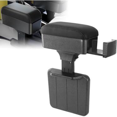 Imagem de Sporacingrts Caixa de armazenamento universal para apoio de braço para carro com suporte de copo, suporte de pulso ajustável no antebraço, organizador de console central para a maioria dos veículos