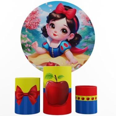 Imagem de Kit Decoração Festa, Painel Branca de Neve Baby + Trio Capas De Cilindros