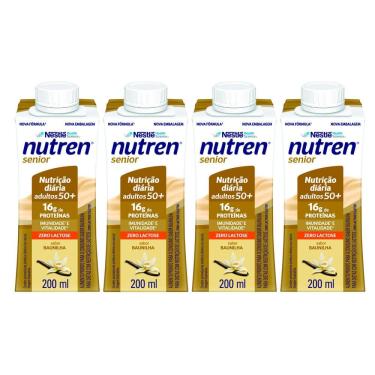 Imagem de Kit 4 Nutren Senior Zero Lactose Sabor Baunilha com16g de Proteínas 200ml