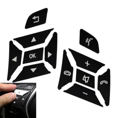 Imagem de CHEYINGCHIDIY Adesivo de capa de acabamento de botão de volante preto para Mercedes Benz A B C E Ml Gl Cla Gla Glk Sl SLK Class W176 W246 W212 W204