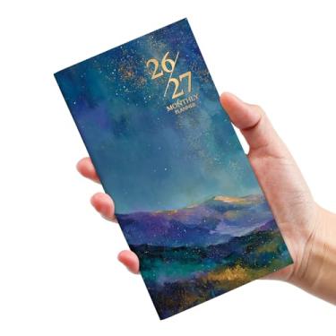 Imagem de Calendário de bolso 2026-2027 para bolsa, planejador mensal de dois anos, tamanho pequeno (16,5 cm x 9 cm) - Starlit Peaks