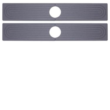 Imagem de UNICRAFTALE Tapete cinza para pia de cozinha, pia de diatomita de secagem rápida, proteção contra respingos, bandeja de pedra absorvente de água de secagem instantânea, protetor durável para balcão de