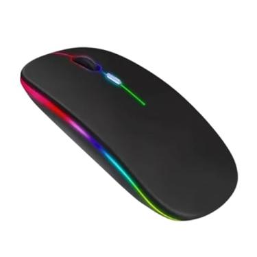 Imagem de Mouse Sem Fio Bluetooth, RGB, Preto, Recarregável, Dual Mode 2.4G e Bluetooth, Design Slim