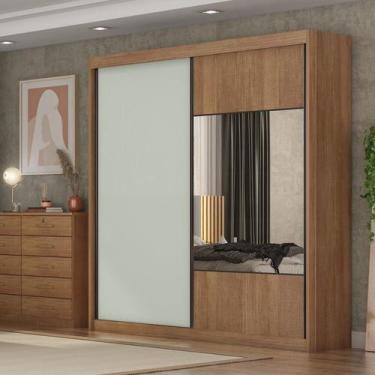 Imagem de Guarda Roupa Casal 2 Portas 8 Gavetas 100% MDF com Espelho Trieste - S