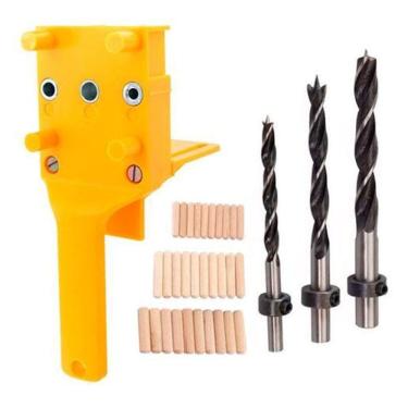 Imagem de Gabarito Furação Cavilhas Com Brocas Limitadores 6 8 E 10Mm