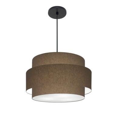 Imagem de Lustre Para Sala De Jantar Vivare Md-4394 Cúpula Em Tecido 50cm Cáqui 127/220v