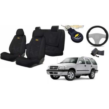 Imagem de Conjunto Capas Tecido Premium Blazer 1995-2011 + Volante + Chaveiro GM