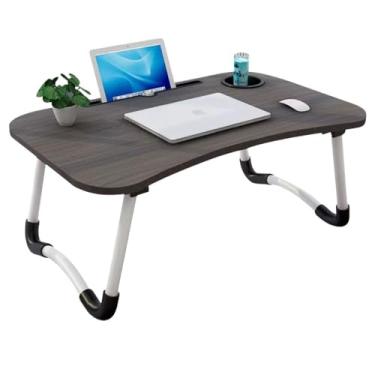 Imagem de Mesa Dobrável Portátil para Notebook – Suporte Ajustável de Altura e Inclinação – Compacta, Antiderrapante, Ventilada e Resistente – Ideal para Cama, Sofá e Home Office (Preto)