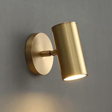 Imagem de Luminária de parede de latão, arandela moderna para cabeceira, luminária de parede de leitura de cabeceira de cobre para quarto, arandelas de superfície monoponto, luzes de montagem em pared