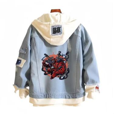 Imagem de Jaqueta jeans casual com impressão digital Venom Deadpool