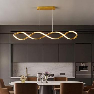 Imagem de Lustre de teto Luminária pendente LED Luminária pendente de mesa de jantar Luminária pendente preta Lustre ajustável com controle remoto Luminária pendente moderna Luminária pendente para sa
