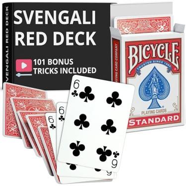 Imagem de Ted's Sterling Magic Precision Red Rider Back Bicycle Svengali Deck with Instructions for 100+ Tricks (6 of Clubs)